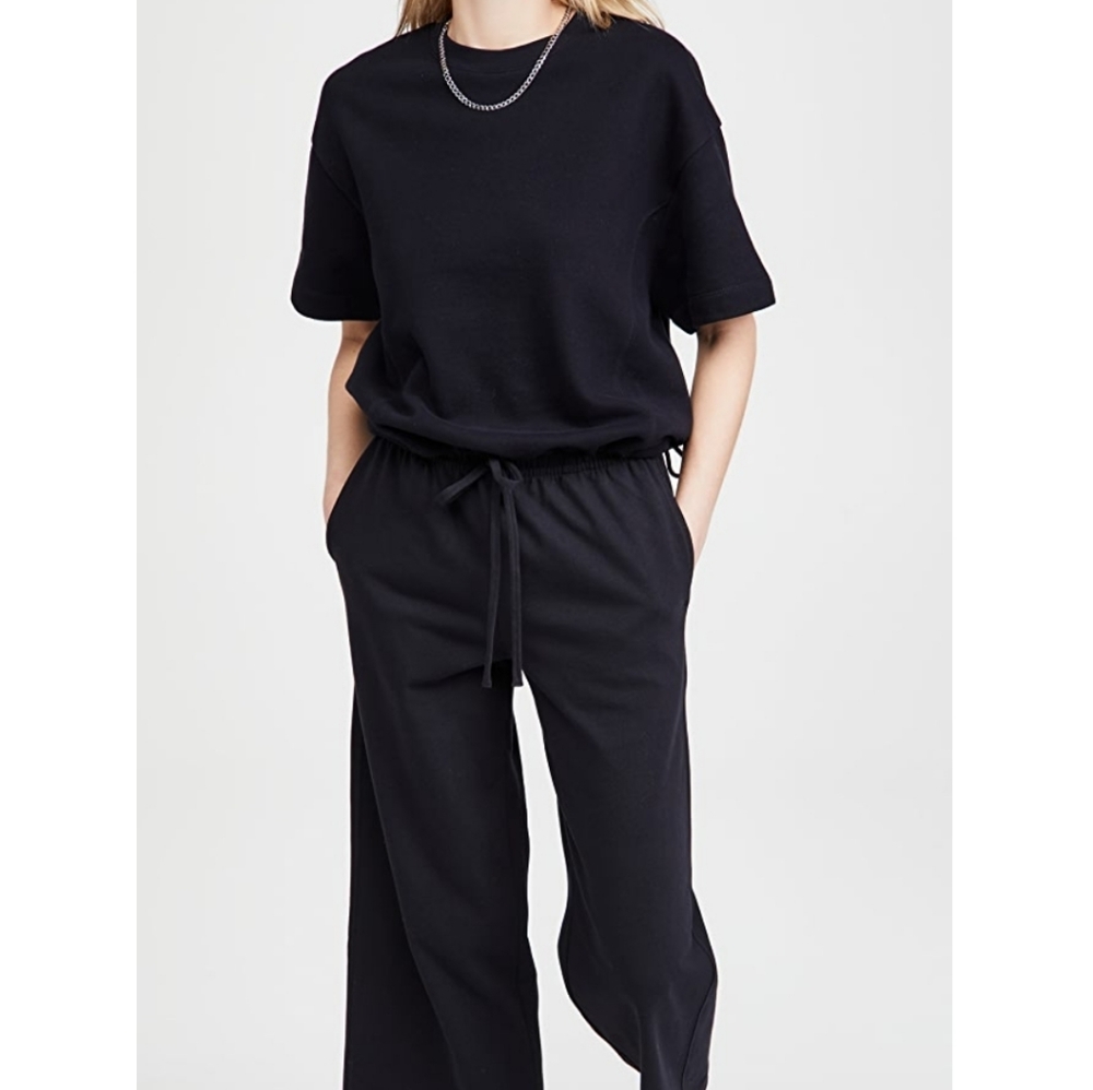 VINCE Drawcord Drop Shoulder Round Neck Boxy Top Blue Size S Small - Picture 8 of 8